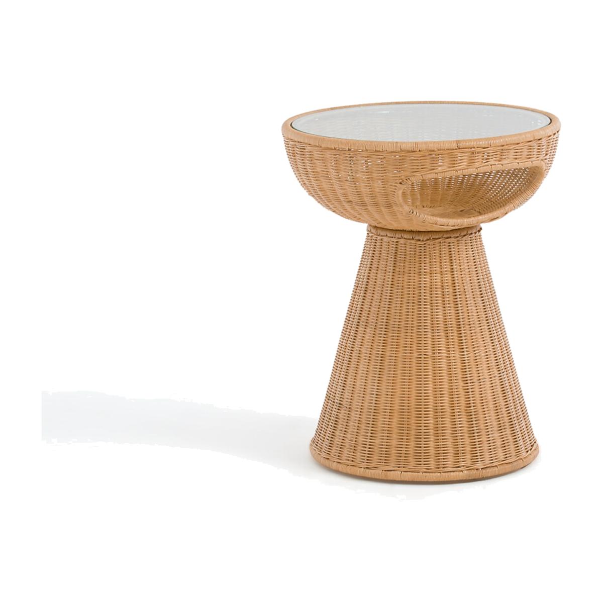 Provence Rattan and Glass Side Table – image 1