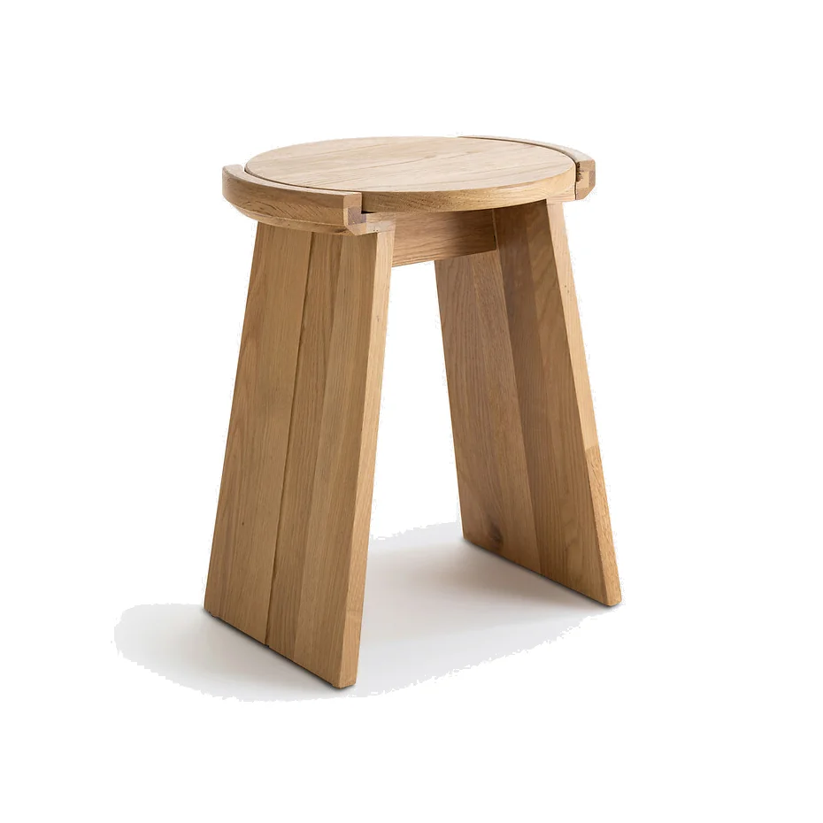 Tibet Solid Oak Stool / Side Table