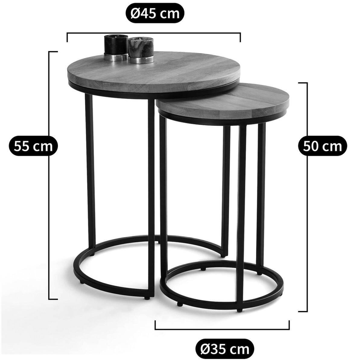 Vova Nest of 2 Side Tables in Oak – image 6