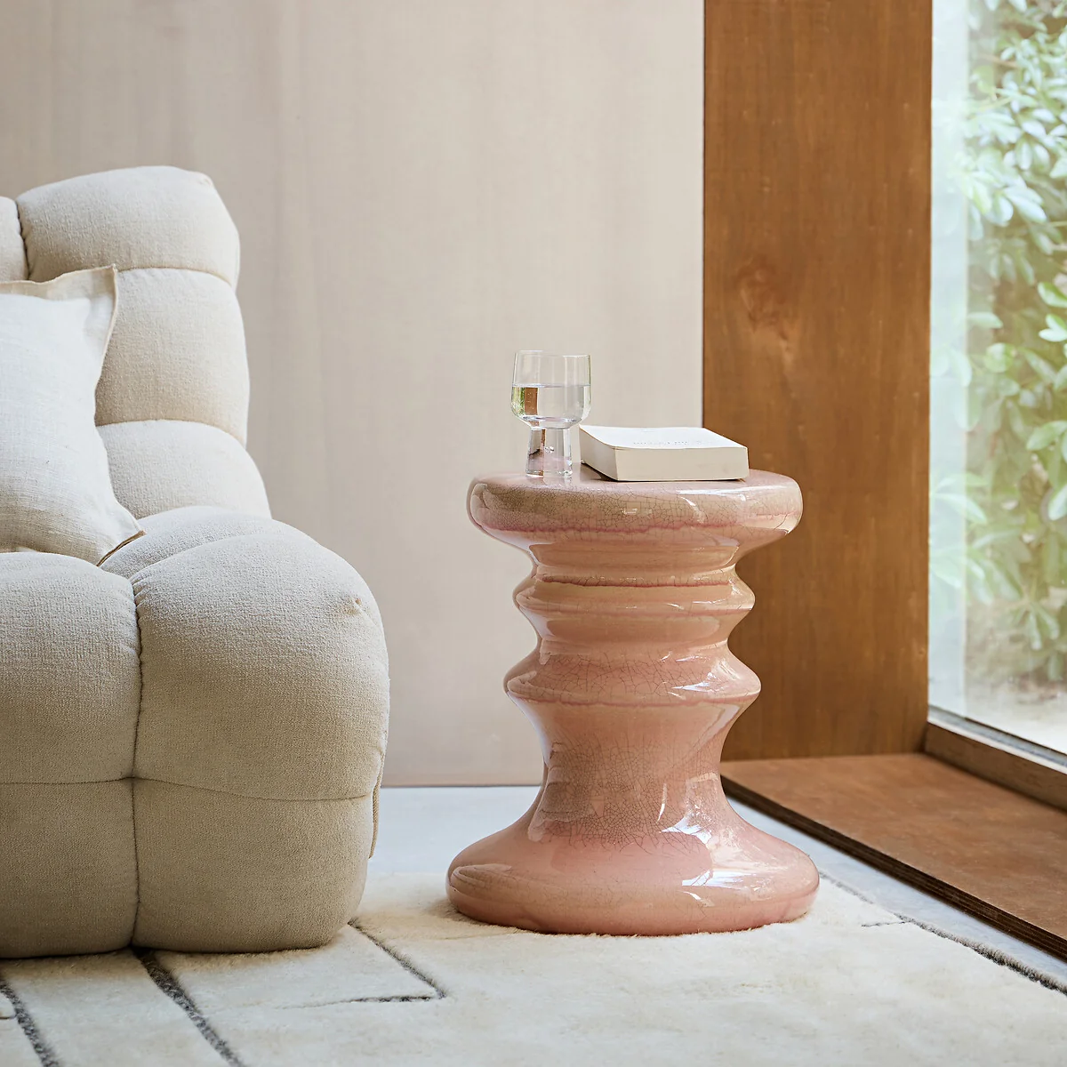 Lulla Side Table in Crackled Glazed Ceramic – image 2
