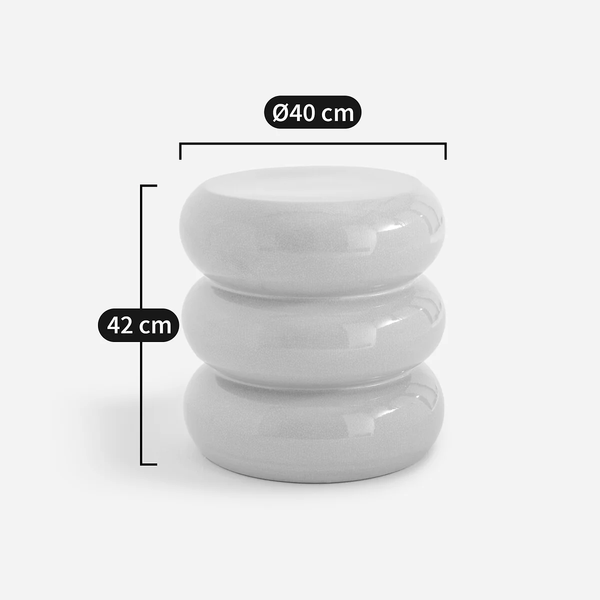 Belly Sofa Side Table in Crackled Ceramic – image 6