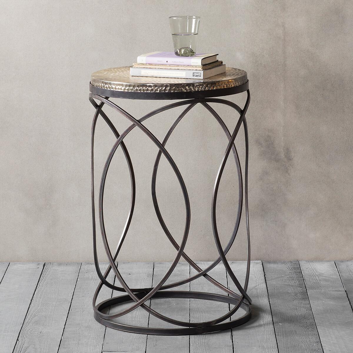 Kollam Hammered Metal Side Table – image 1
