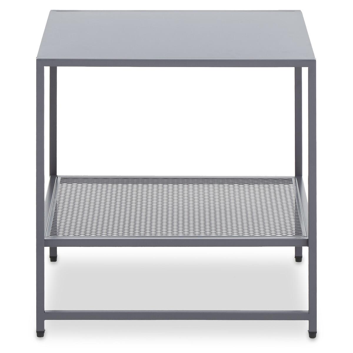 Industrial Metal Two-Tier Square Side Table – image 2
