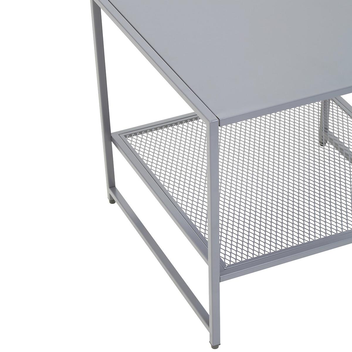 Industrial Metal Two-Tier Square Side Table – image 3