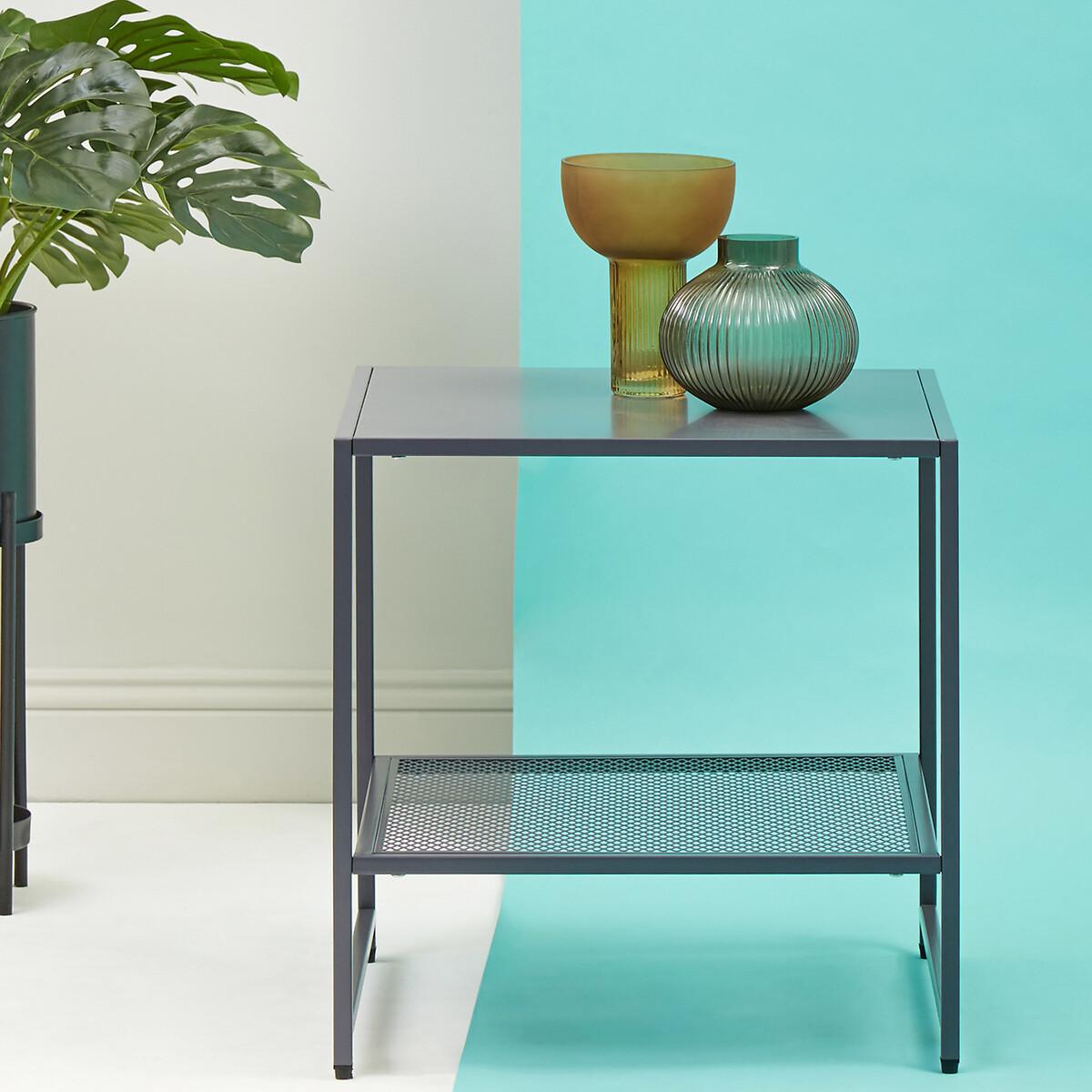 Industrial Metal Two-Tier Square Side Table – image 5