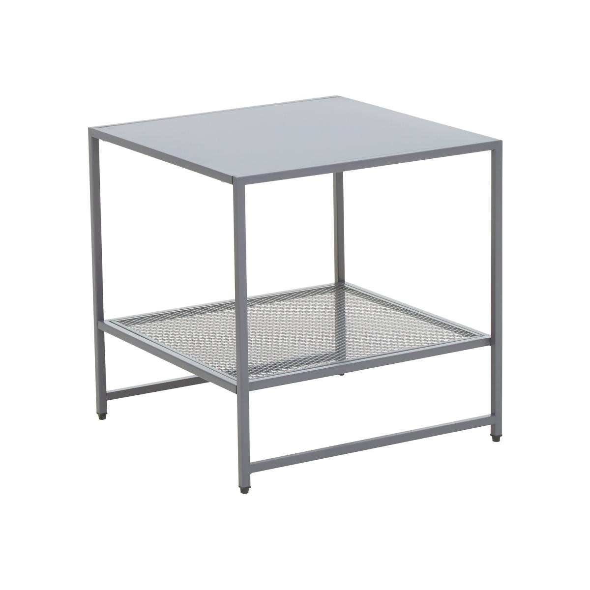 Industrial Metal Two-Tier Square Side Table – image 1