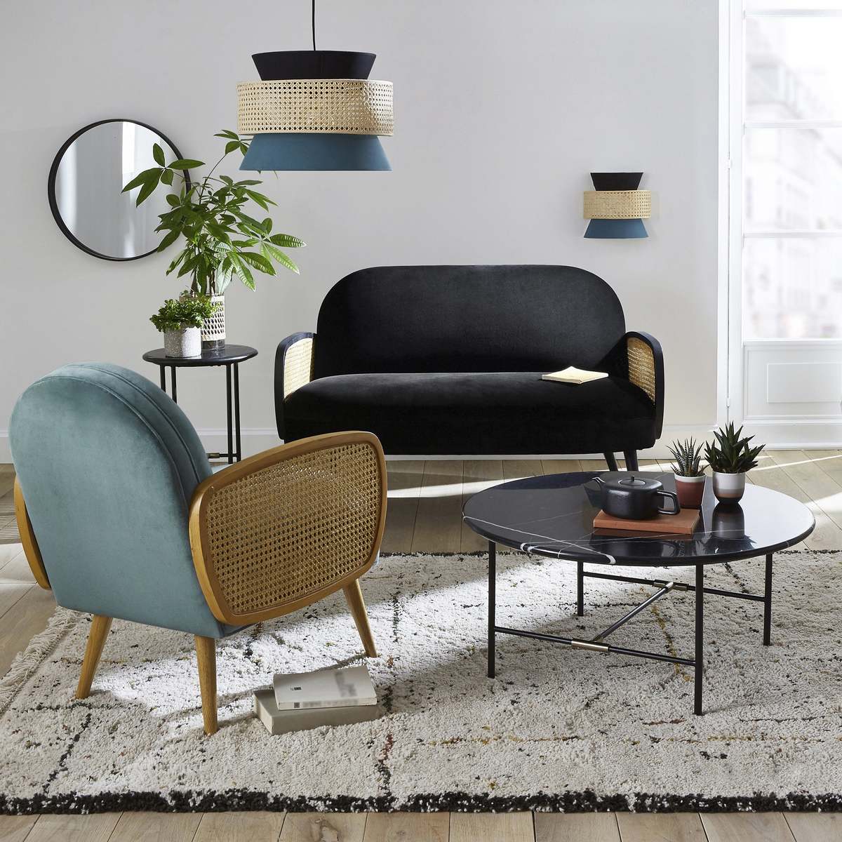Botello Side Table with Black Marble Top – image 6
