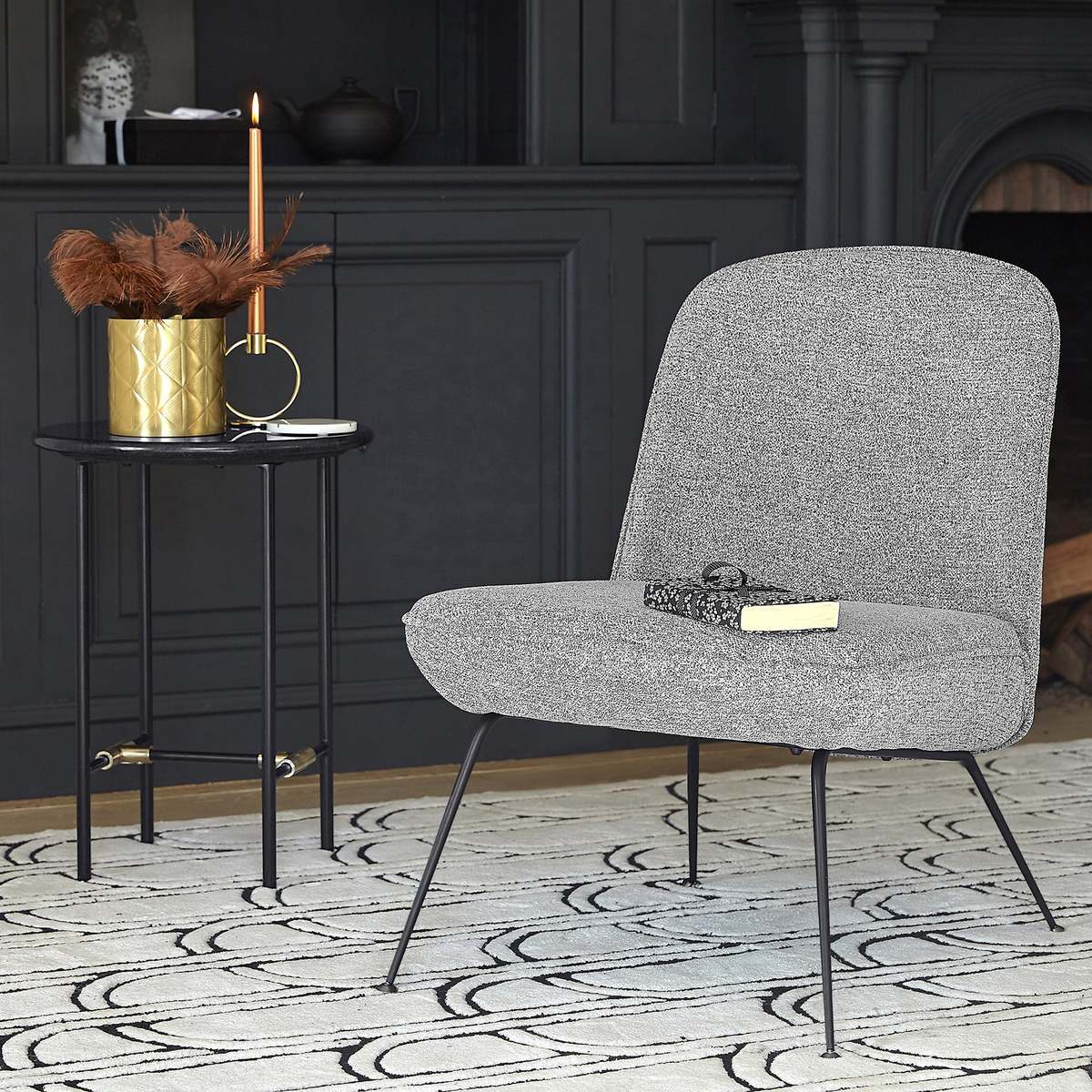 Botello Side Table with Black Marble Top – image 7