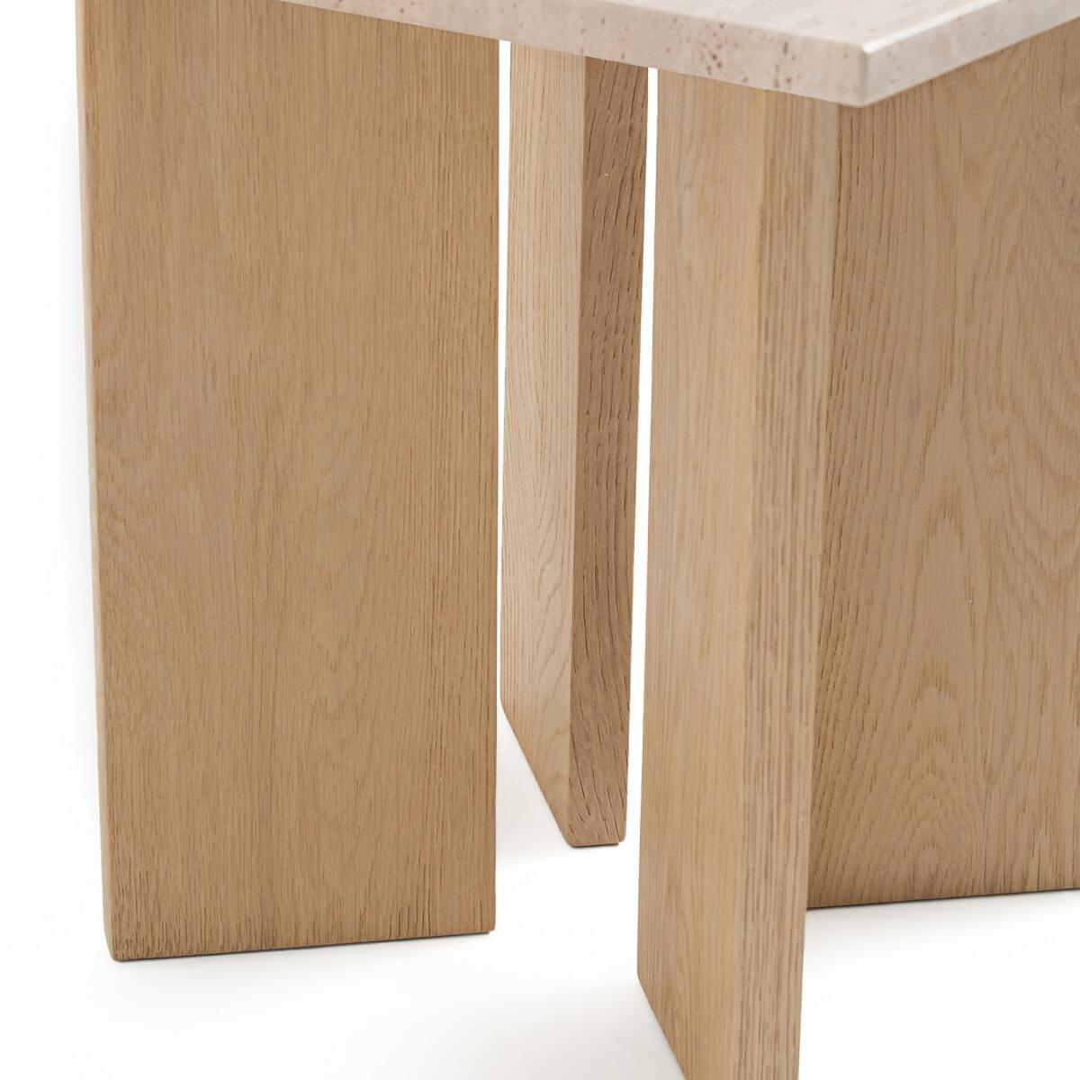 Mindo Bleached Oak & Travertine Side Table – image 4