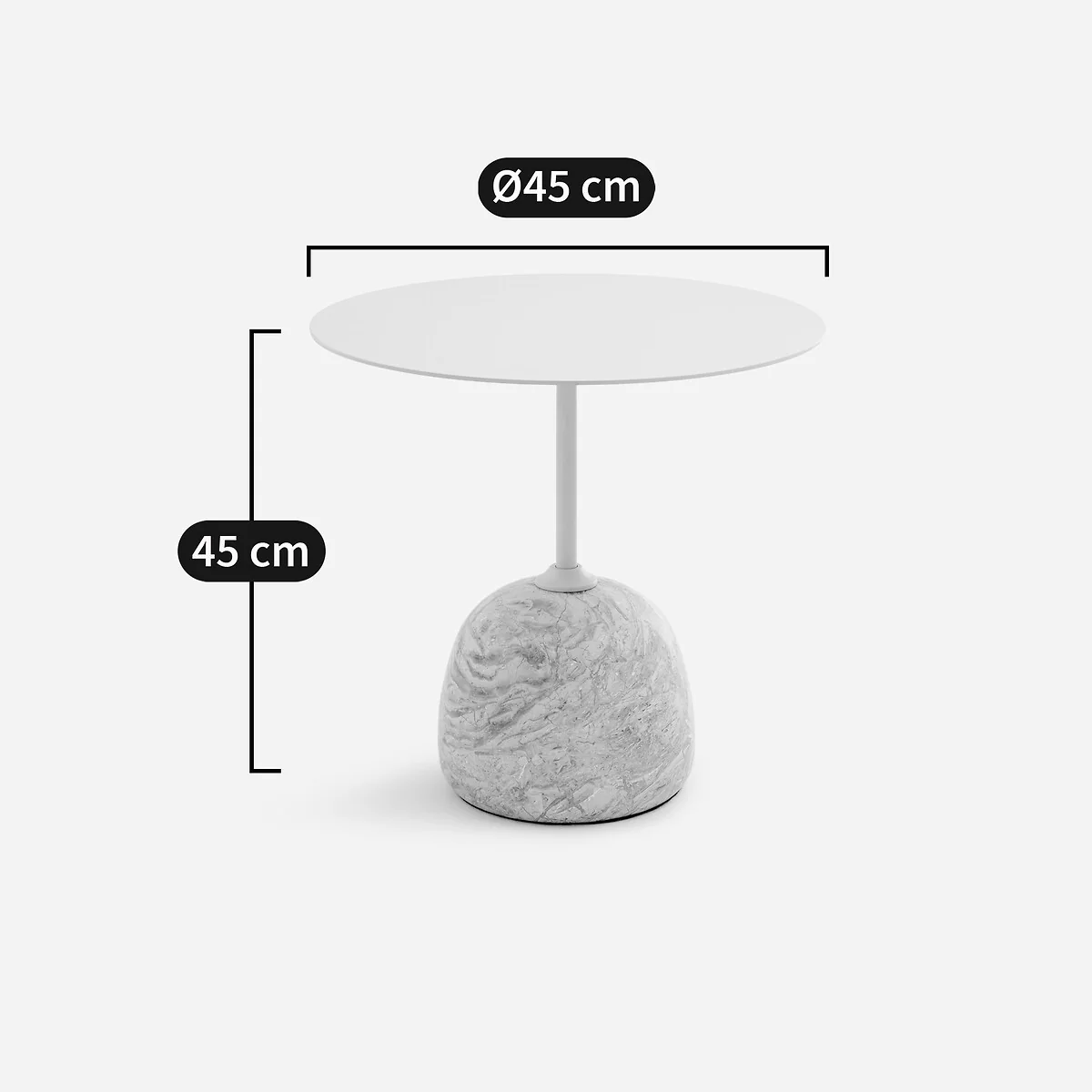 Balastro Side Table in Marble and Iron, Ø45cm – image 9