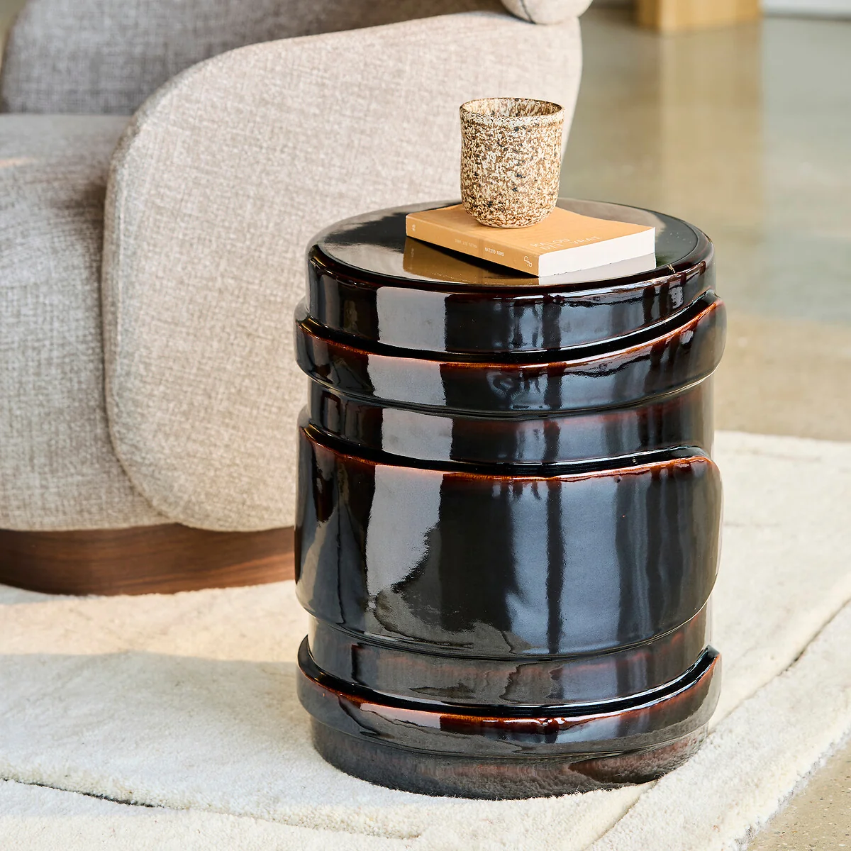 Torres Glazed Ceramic Side Table – image 2