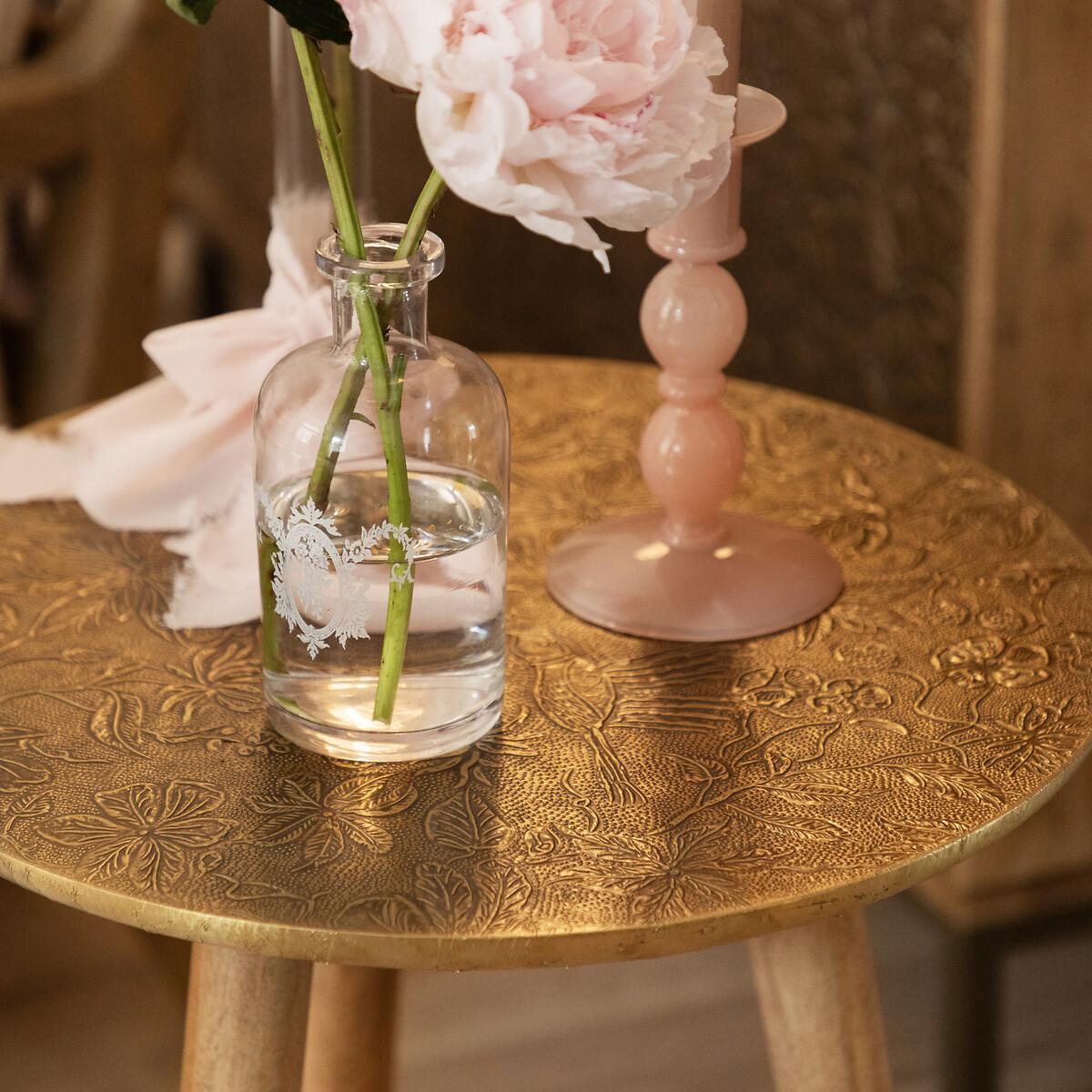 Isadora Antique Embossed Brass Side Table – image 3