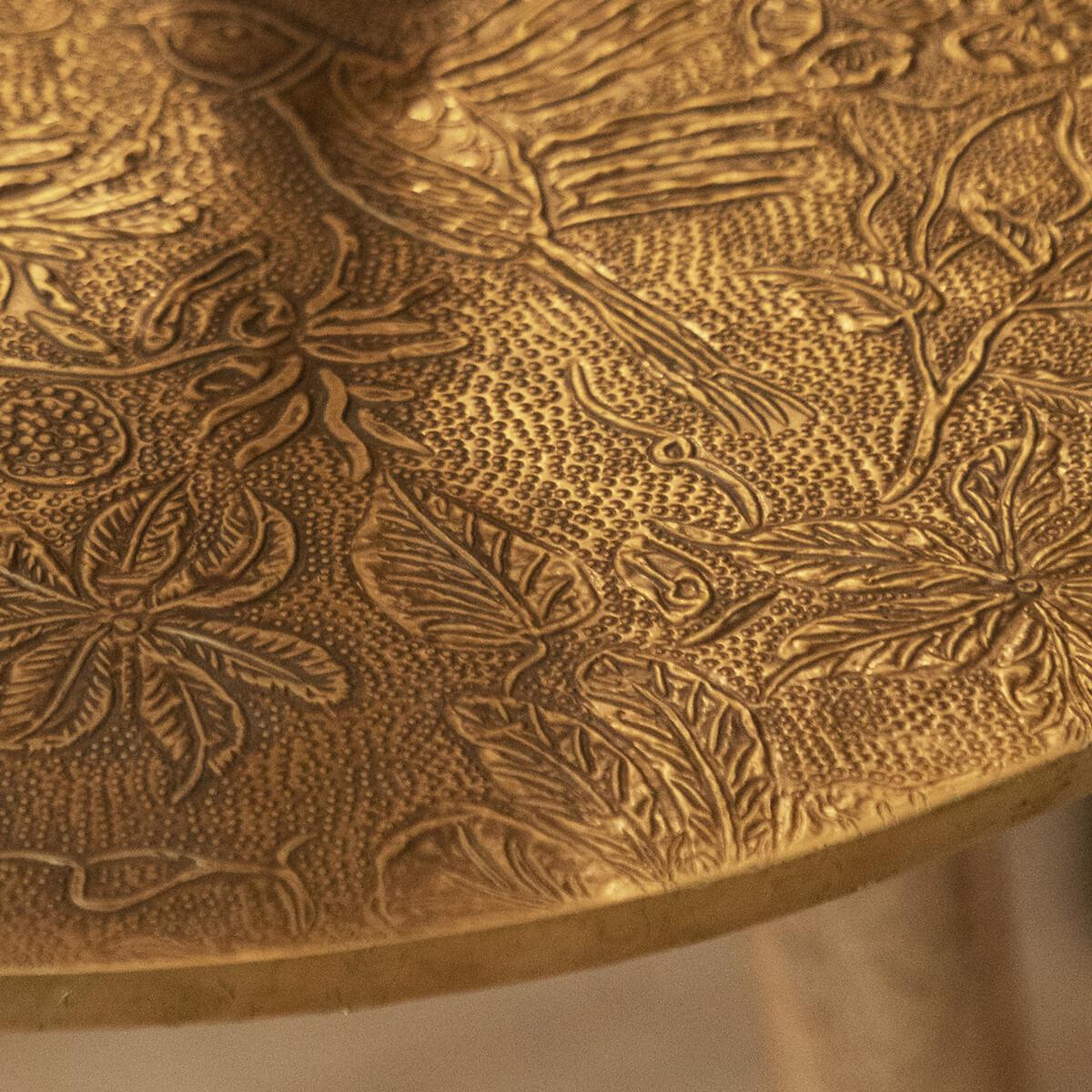 Isadora Antique Embossed Brass Side Table – image 4