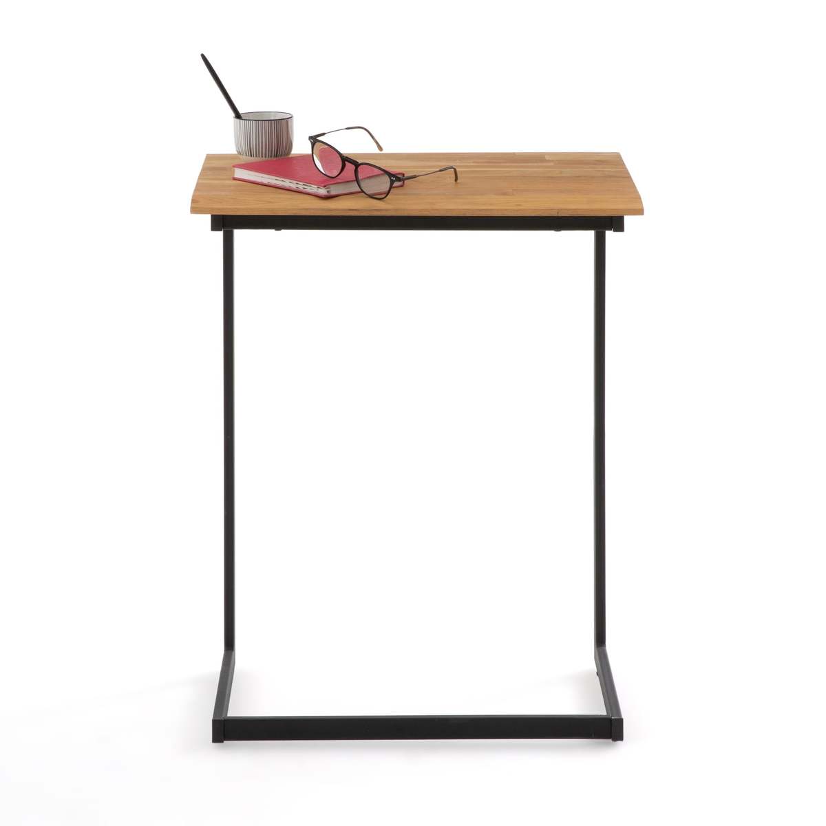 Hiba Industrial Style Side Table in Solid Oak & Steel – image 3