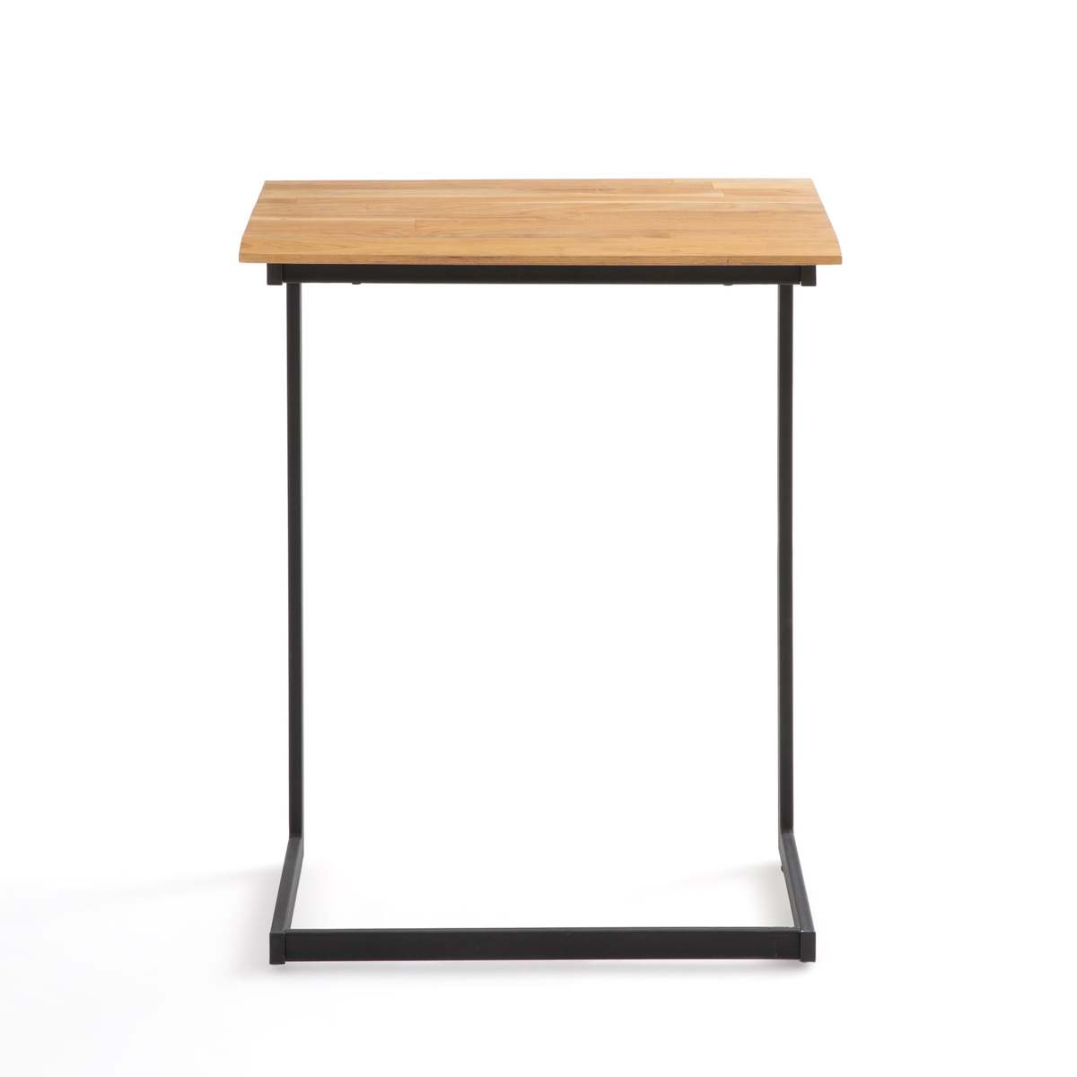 Hiba Industrial Style Side Table in Solid Oak & Steel – image 2