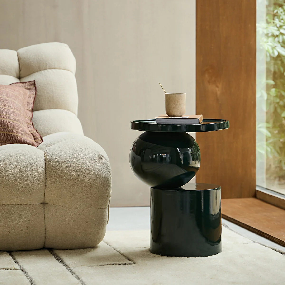 Glossy Acacia Side Table with A Glossy Finish – image 2