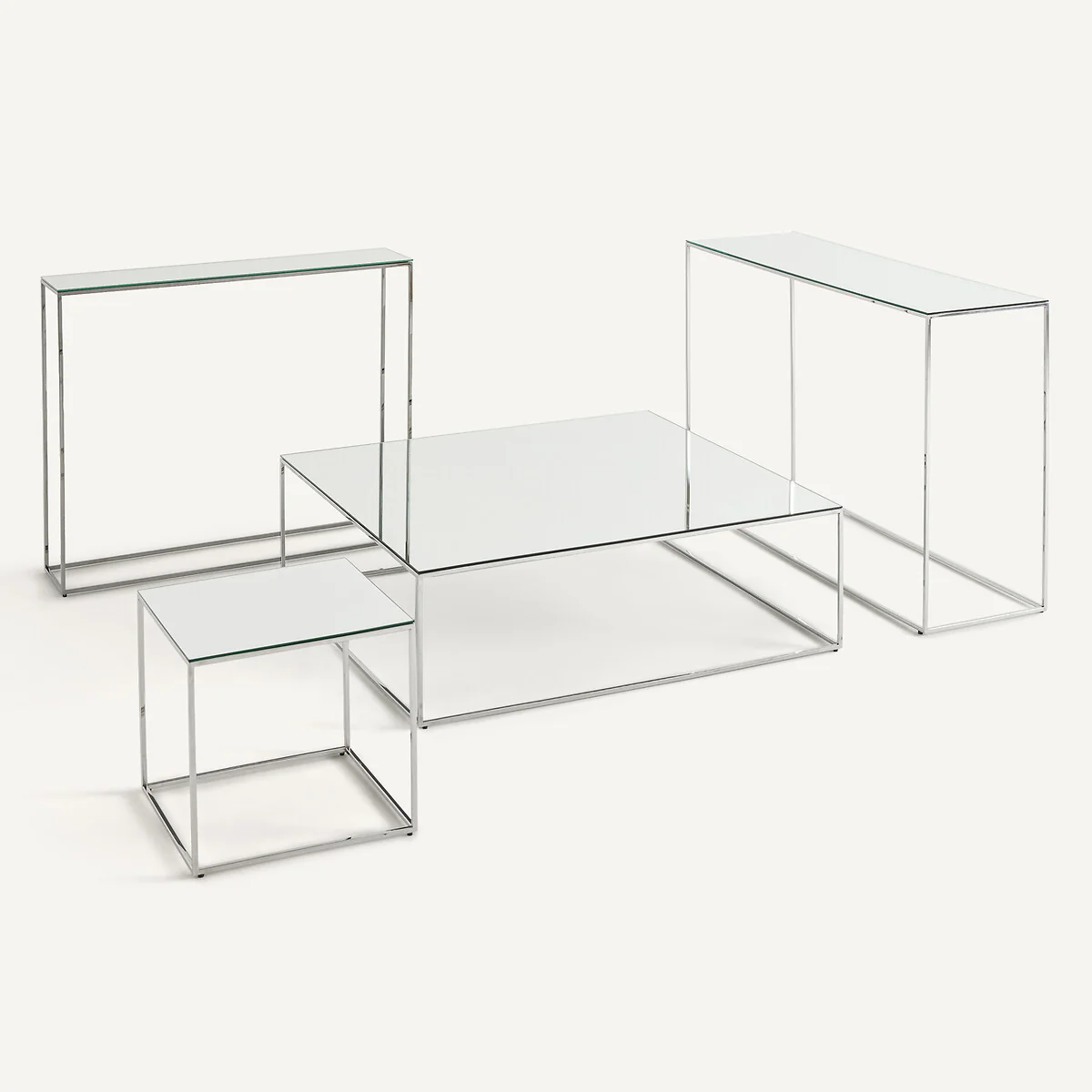 Mahaut Chrome-Plated Metal Mirrored Side Table – image 7