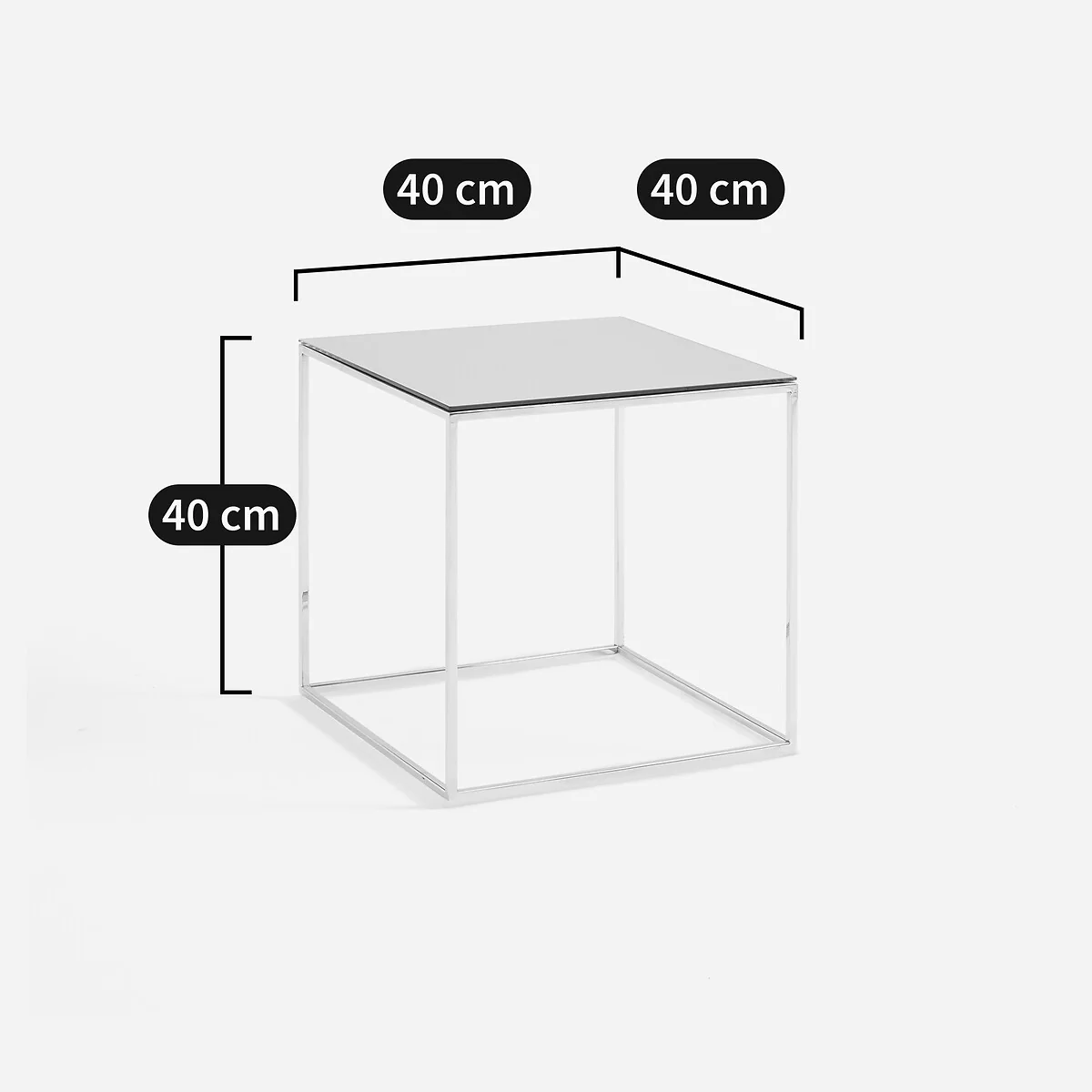 Mahaut Chrome-Plated Metal Mirrored Side Table – image 8