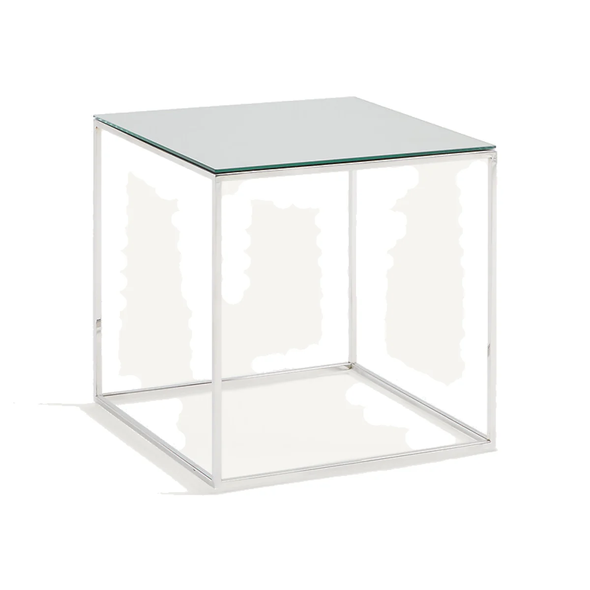 Mahaut Chrome-Plated Metal Mirrored Side Table – image 1
