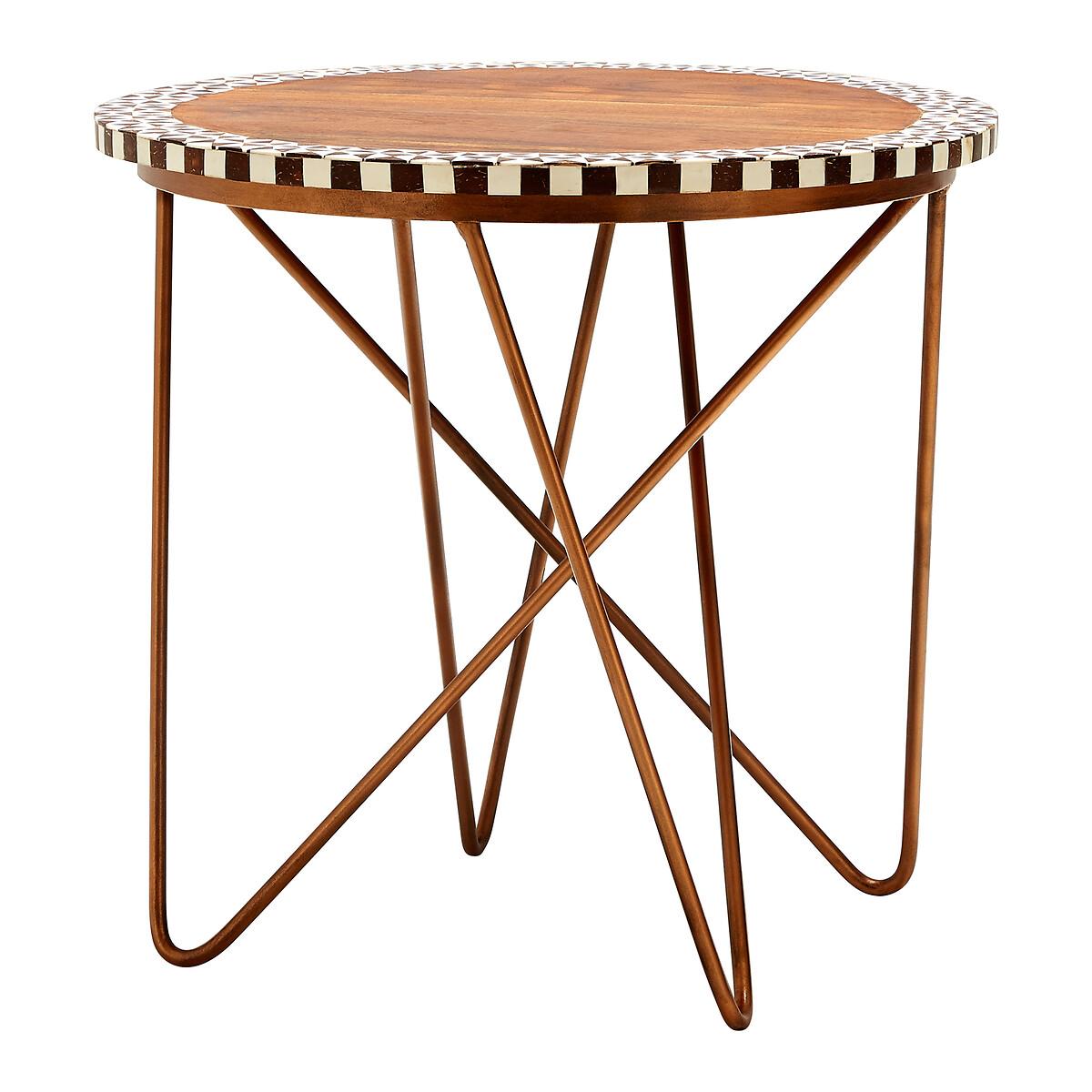 Artisan Round Side Table Acacia Wood and Iron – image 2