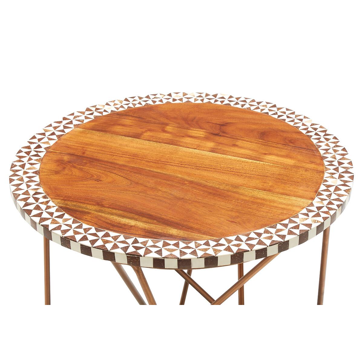Artisan Round Side Table Acacia Wood and Iron – image 3
