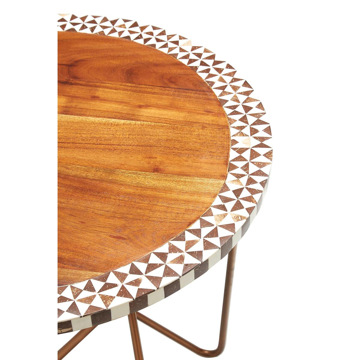 Artisan Round Side Table Acacia Wood and Iron – image 4