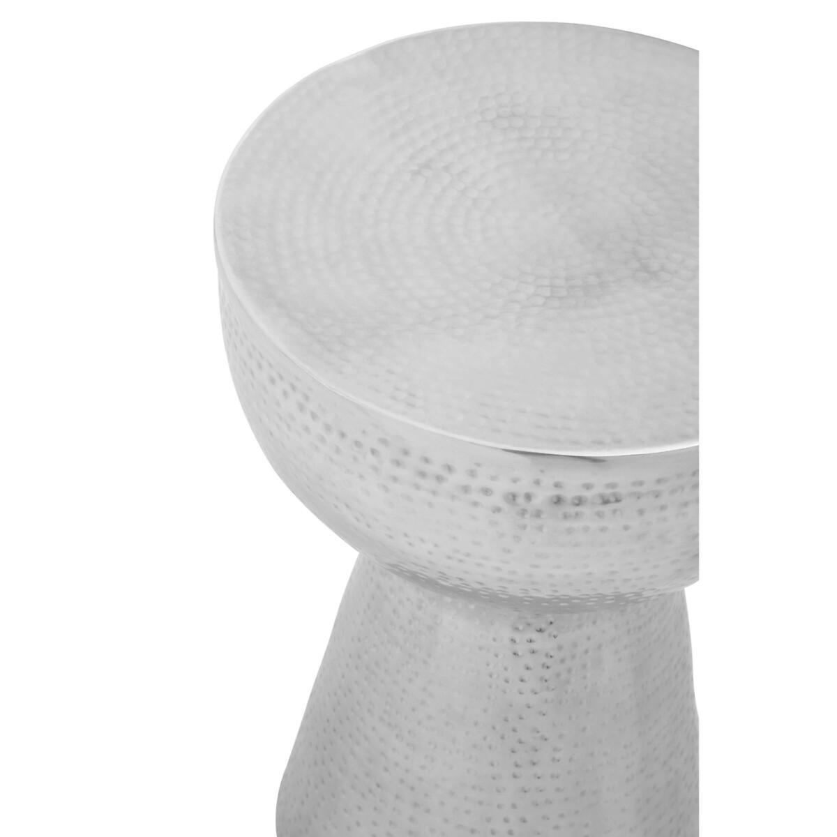 Drum Style Side Table with Hammered Aluminium Finish – image 4