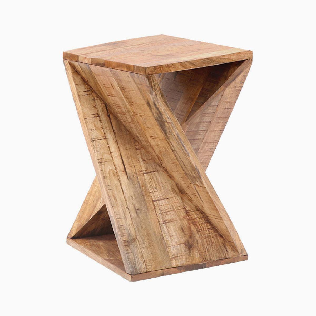 Kairo Sculptural Z-Shaped Mango Wood Side Table – image 2