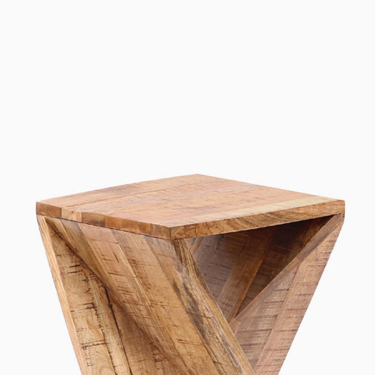 Kairo Sculptural Z-Shaped Mango Wood Side Table – image 5