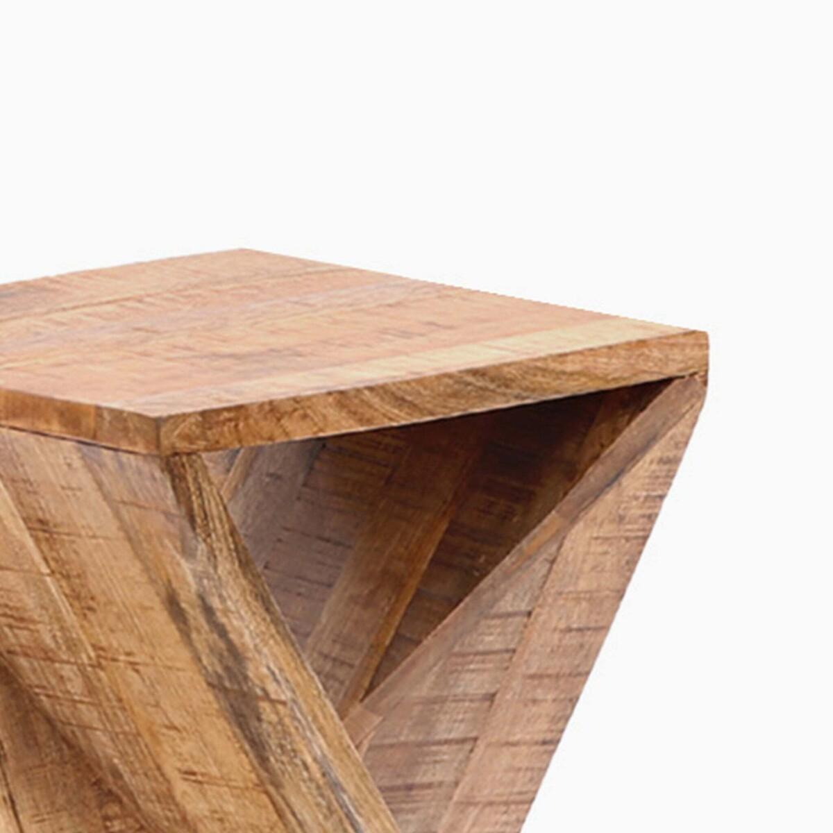 Kairo Sculptural Z-Shaped Mango Wood Side Table – image 6