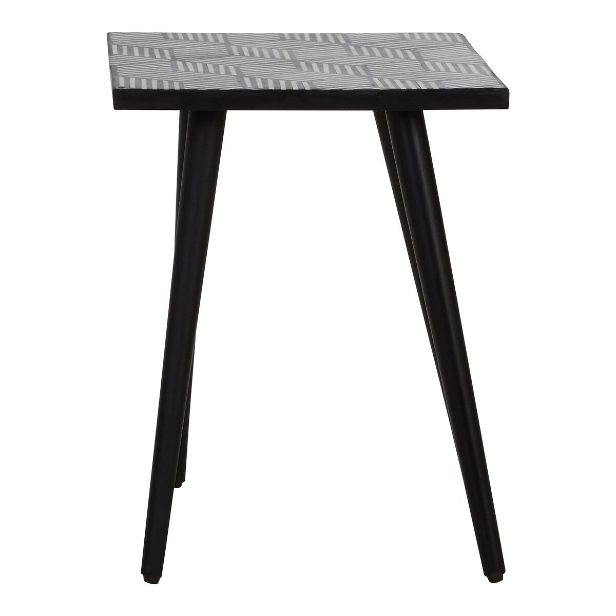 Boho Side Table with Bone Inlay – image 2