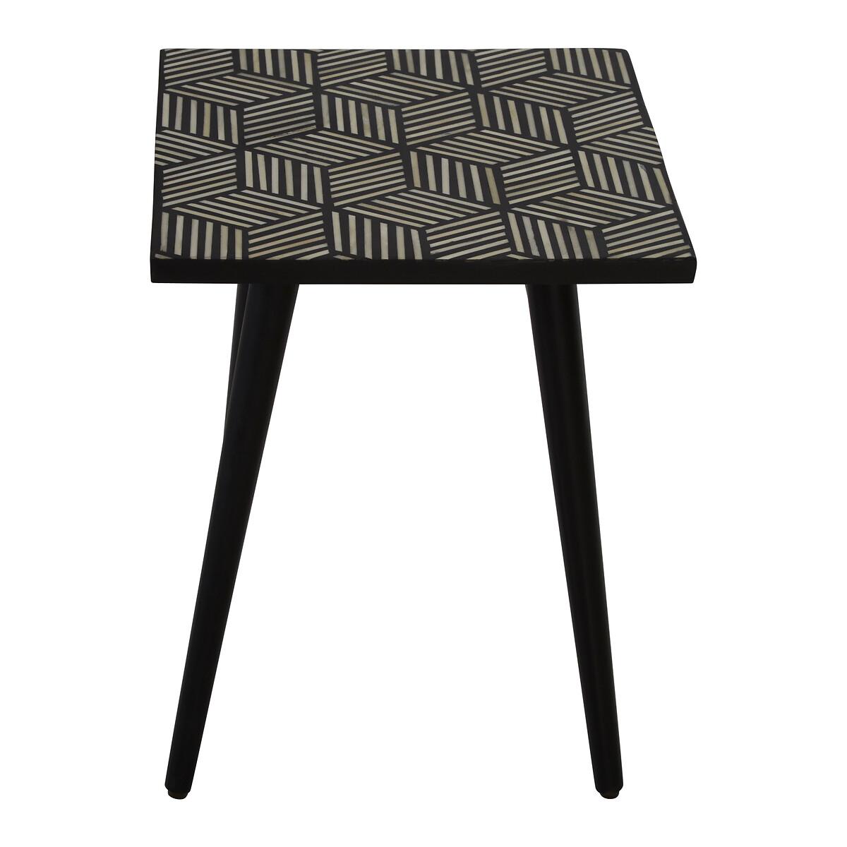 Boho Side Table with Bone Inlay – image 3