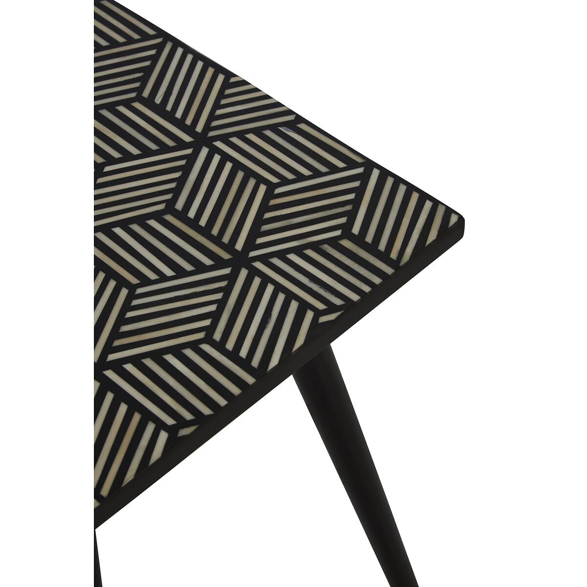 Boho Side Table with Bone Inlay – image 4