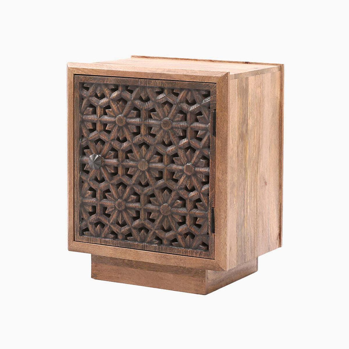 Zayna Carved Fretwork Mango Wood Side Table – image 2