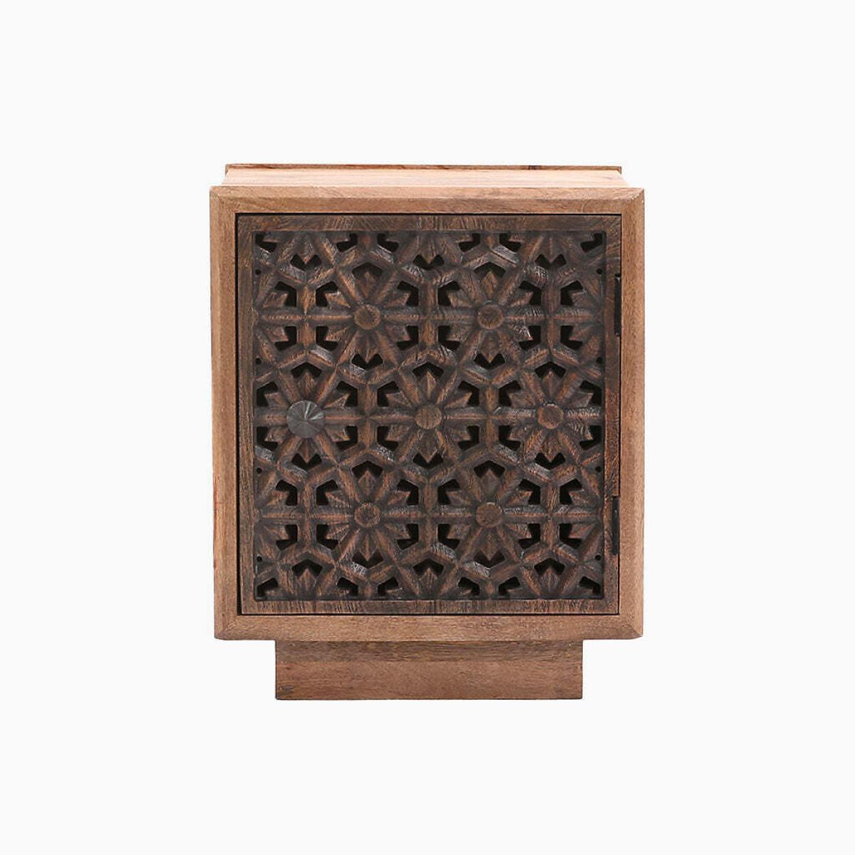 Zayna Carved Fretwork Mango Wood Side Table – image 3