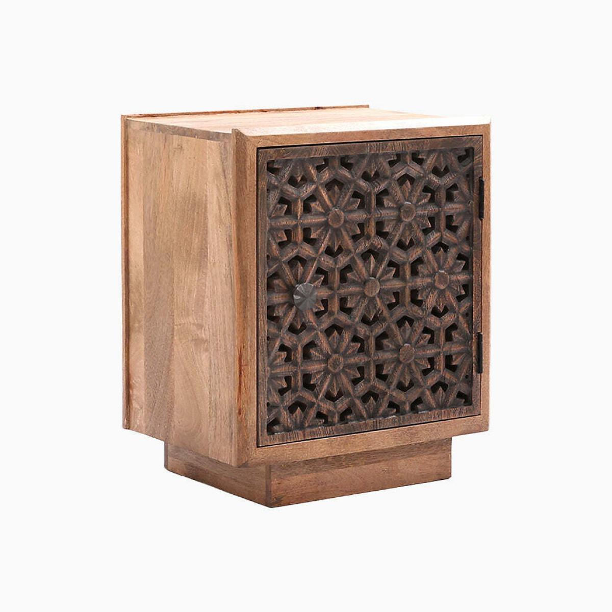 Zayna Carved Fretwork Mango Wood Side Table – image 4