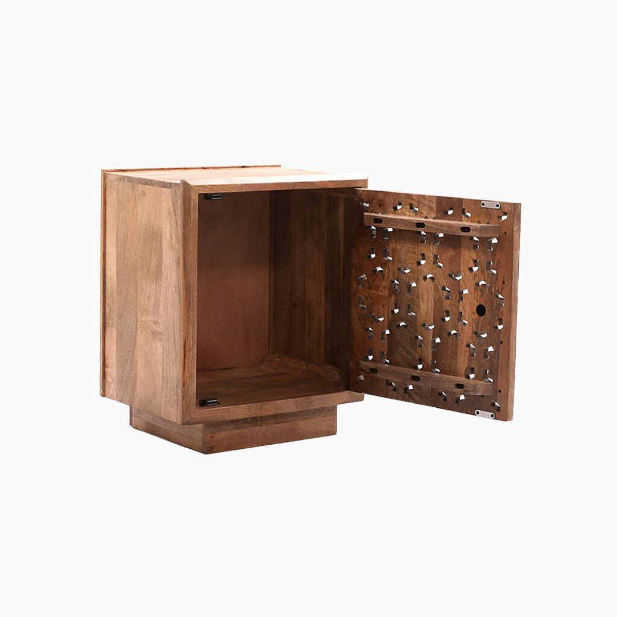Zayna Carved Fretwork Mango Wood Side Table – image 5
