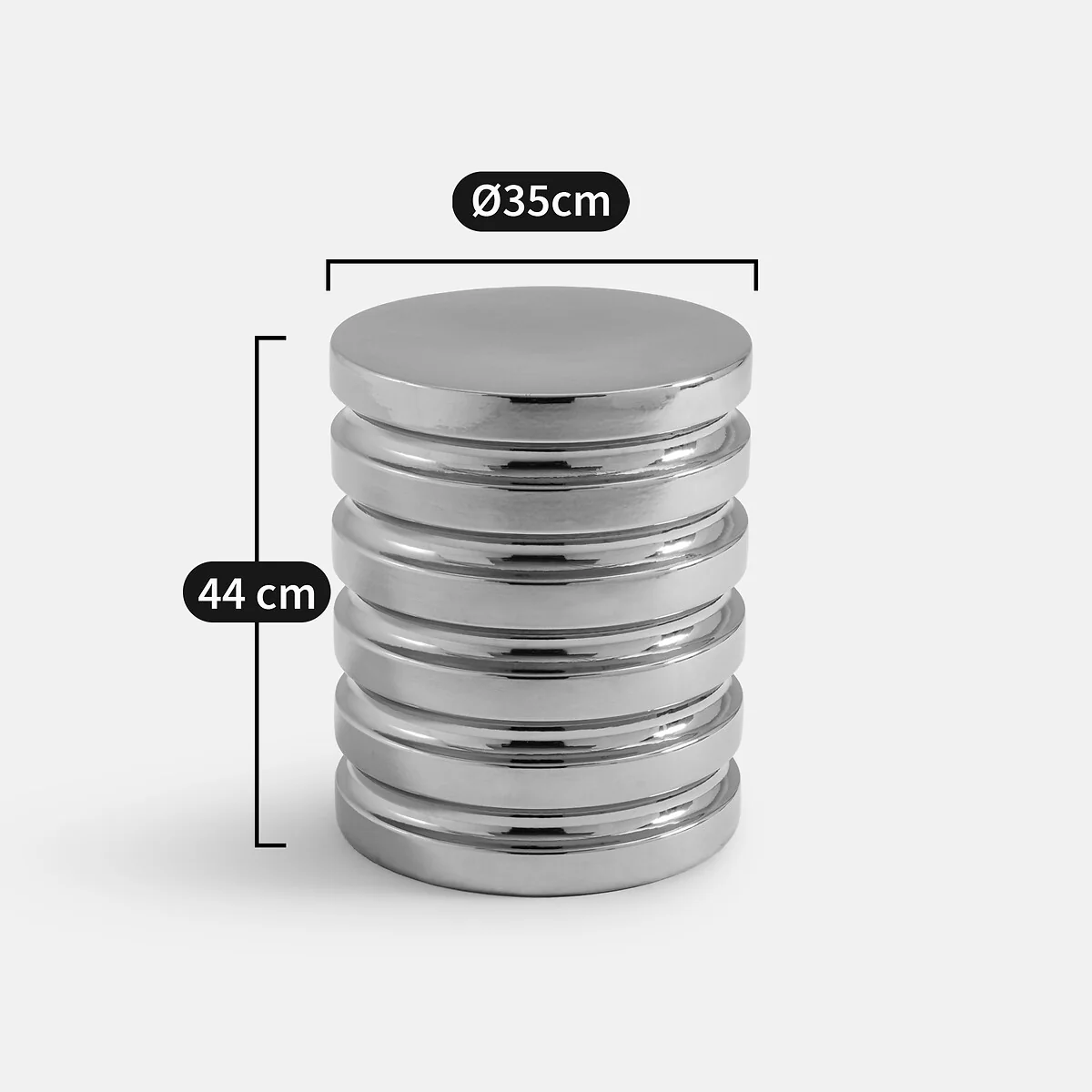 Kerros Side Table in Chrome-Plated Ceramic – image 5