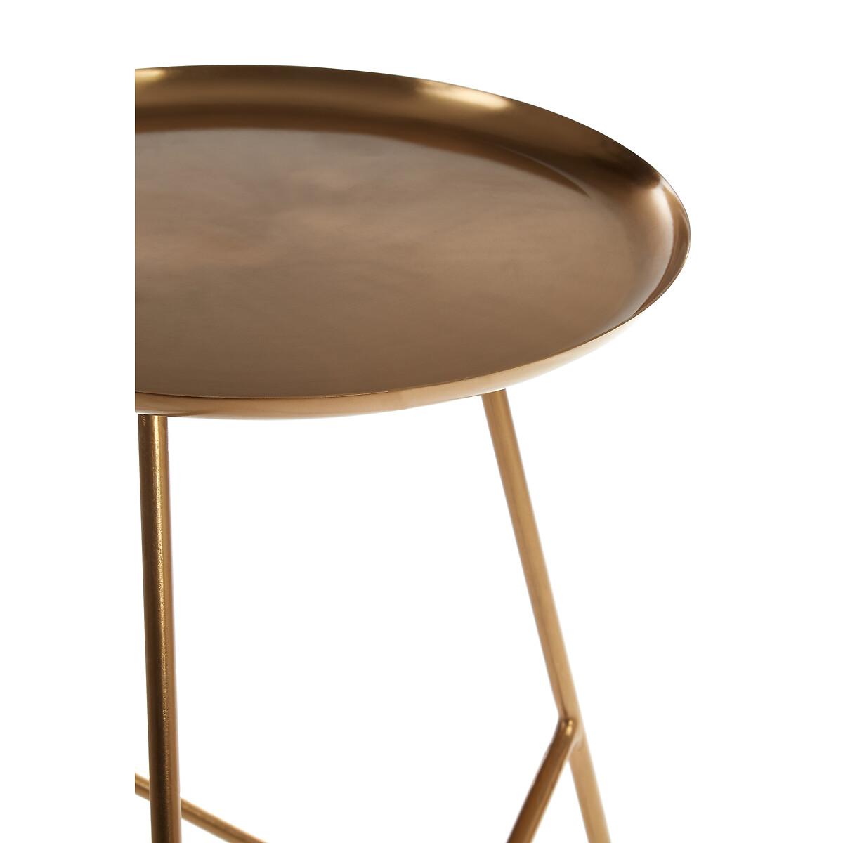 Contemporary Brass Finish Side Table with Hairpin Leg – image 3
