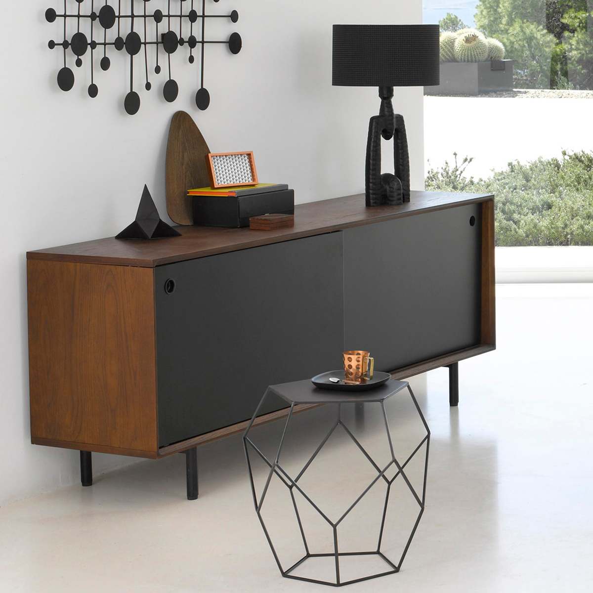 Rozam Geometric Metal Side Table – image 2