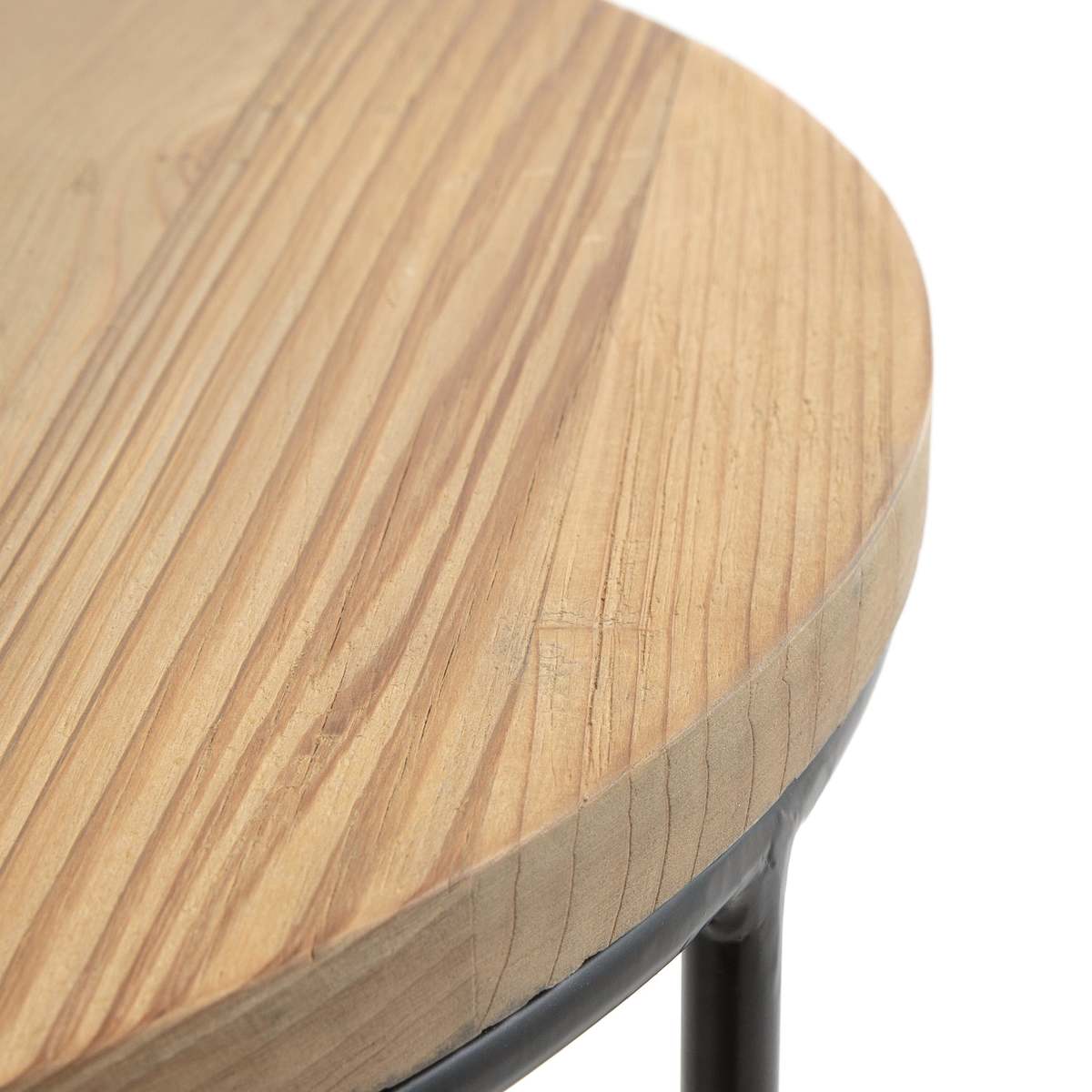 Mosaique Side Table in Pine & Steel – image 3