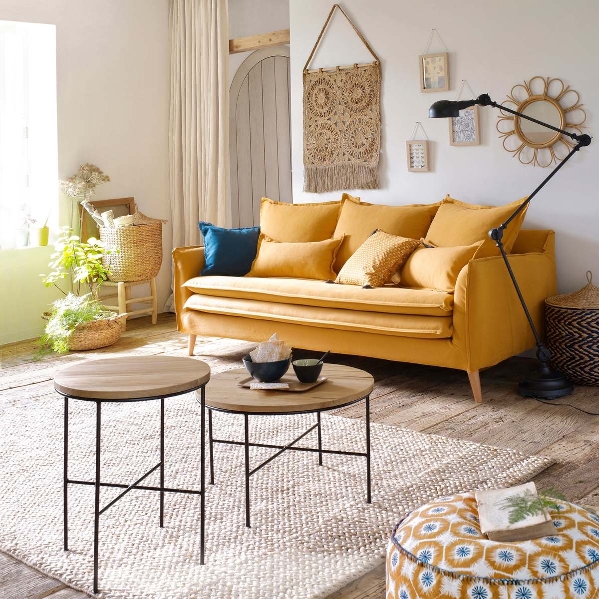 Mosaique Side Table in Pine & Steel – image 4