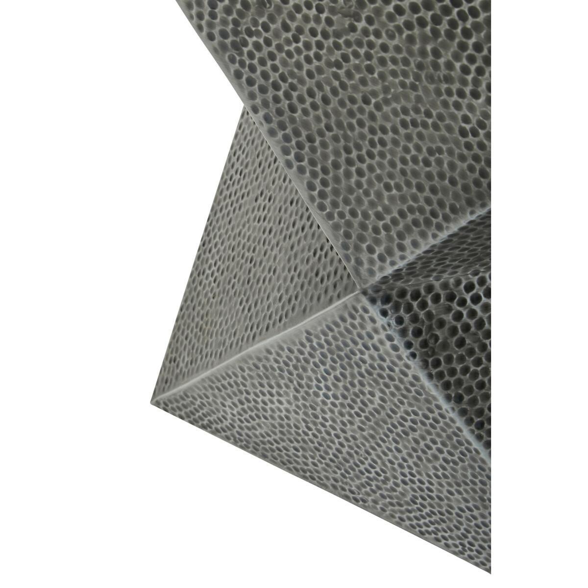 Faceted Drum Style Side Table in Antique Zinc Effect – image 6