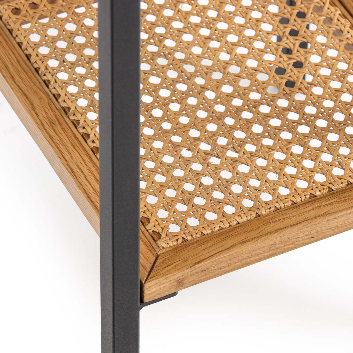 Waska Side Table in Oak, Rattan & Metal – image 3