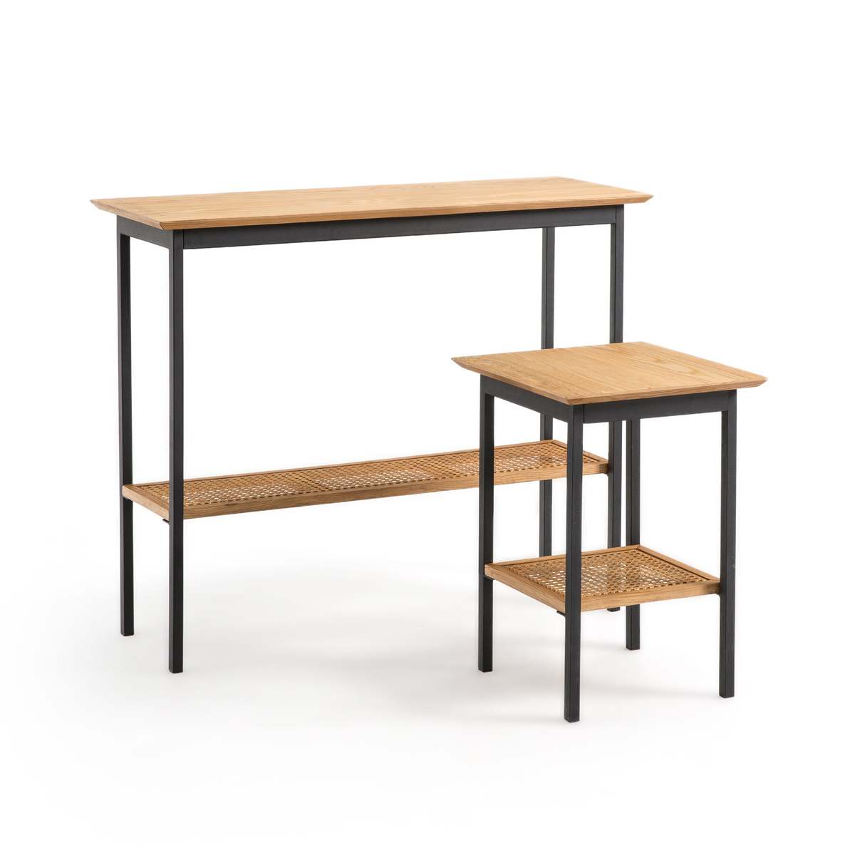 Waska Side Table in Oak, Rattan & Metal – image 5