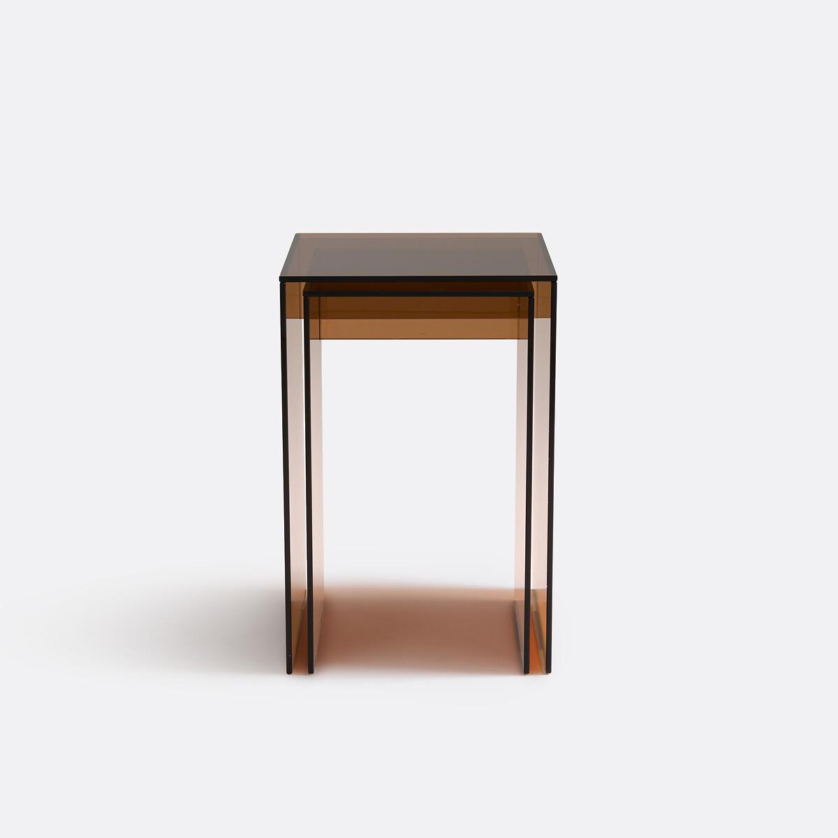 Set of 2 Mendo Side Tables in Tempered Glass – image 3