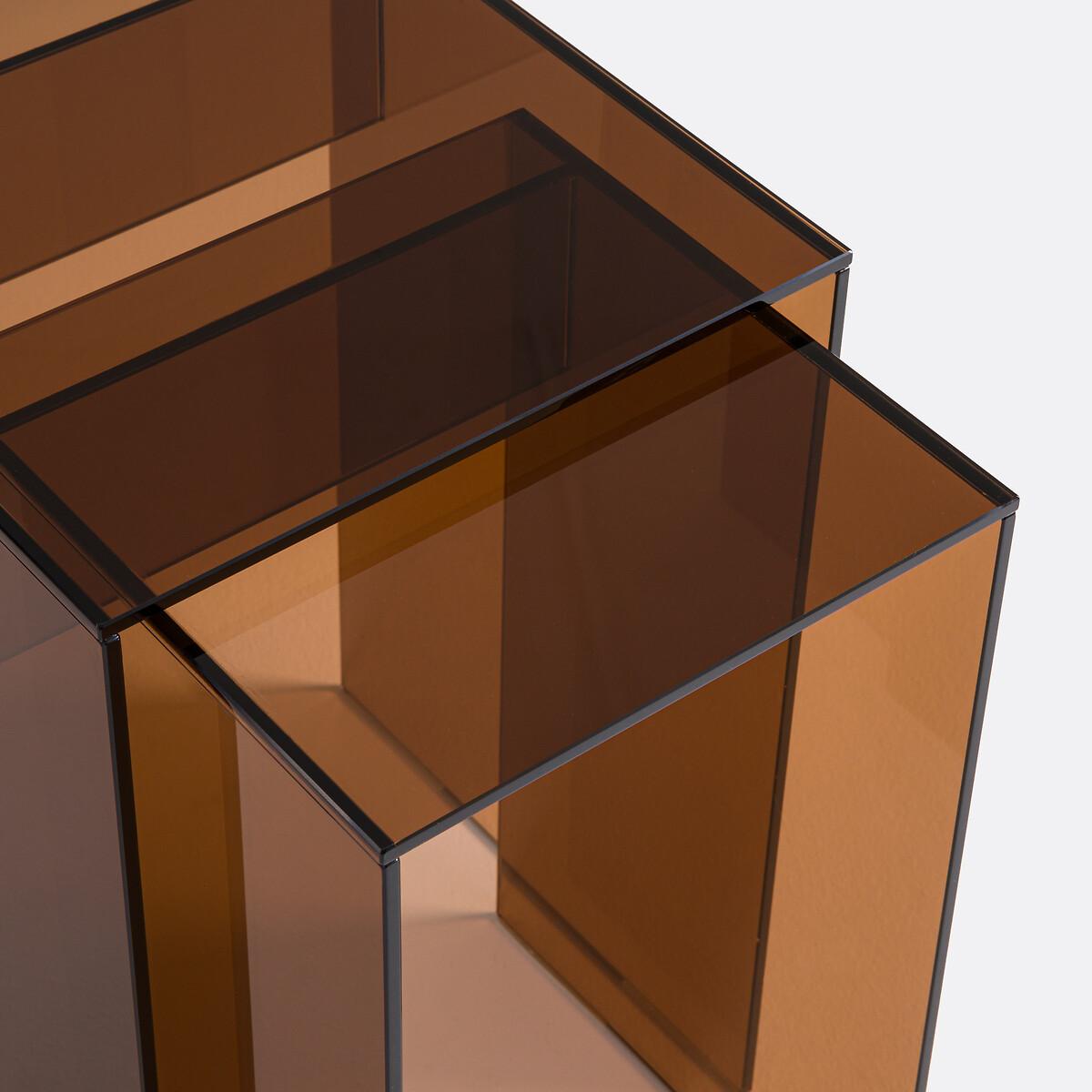 Set of 2 Mendo Side Tables in Tempered Glass – image 4