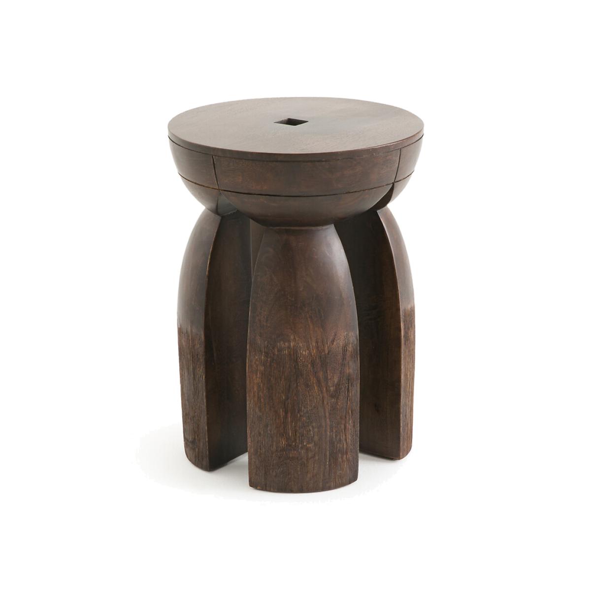 Lotus Solid Mango Wood Side Table – image 1