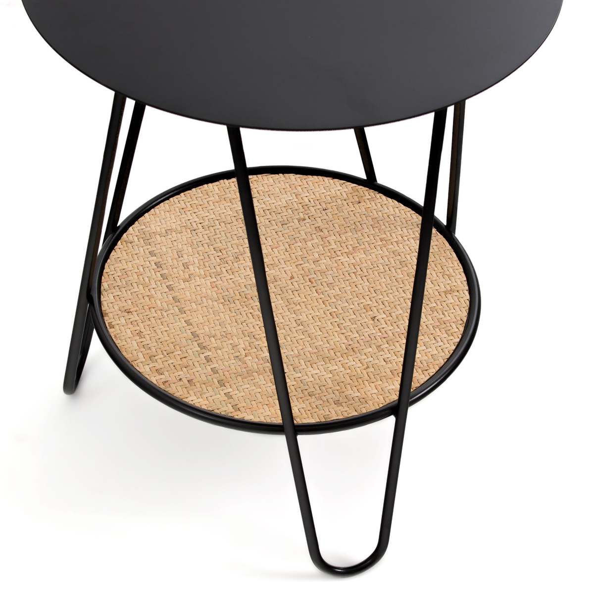 Rosali Side Table in Metal & Rattan – image 3