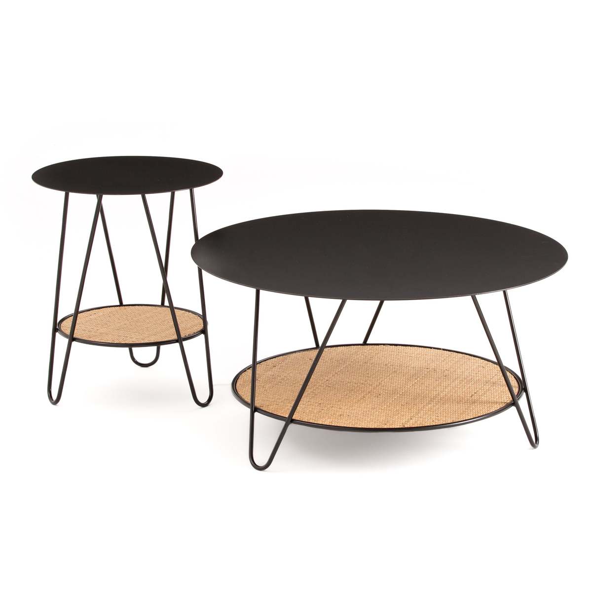 Rosali Side Table in Metal & Rattan – image 4